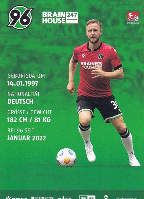 Autogramm Fussball | Hannover 96 | 2023 | Cedric TEUCHERT