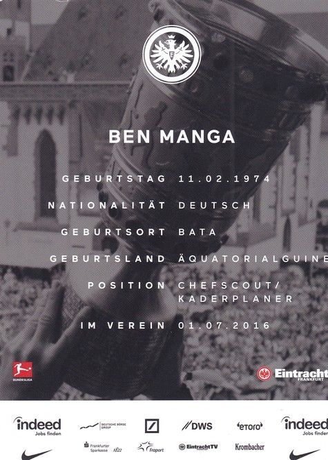 Autogramm Fussball | Eintracht Frankfurt | 2018 | Ben MANGA