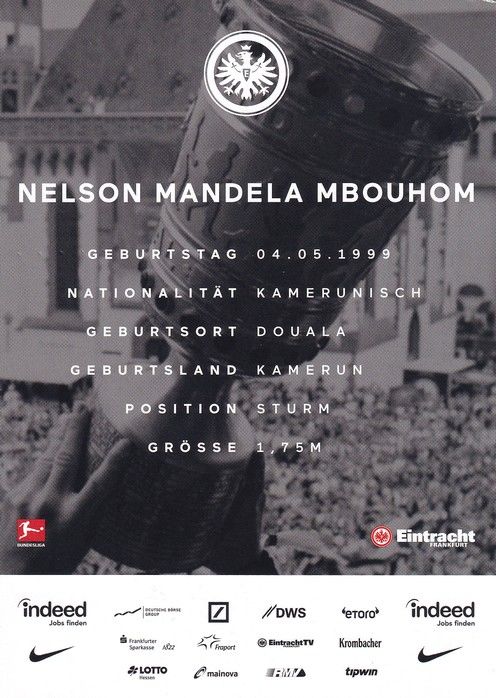 Autogramm Fussball | Eintracht Frankfurt | 2018 | Nelson MANDELA MBOUHOM
