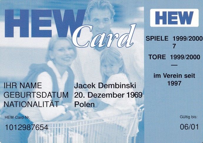 Autogramm Fussball | Hamburger SV | 2000 | Jacek DEMBINSKI