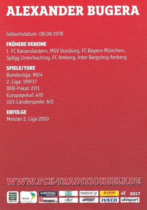 Autogramm Fussball | 1. FC Kaiserslautern | 2010er TM | Alexander BUGERA