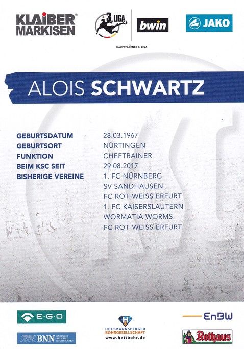 Autogramm Fussball | Karlsruher SC | 2018 | Alois SCHWARTZ