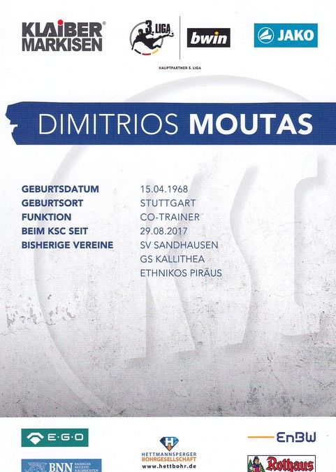 Autogramm Fussball | Karlsruher SC | 2018 | Dimitrios MOUTAS