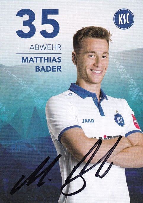 Autogramm Fussball | Karlsruher SC | 2017 | Matthias BADER