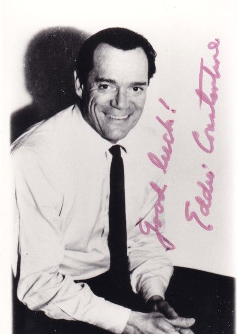 Autogramm Film (USA) | Eddie CONSTANTINE | 1970er Foto (Portrait SW)