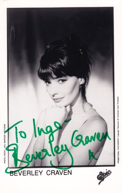 Autogramm Pop (UK) | Beverley CRAVEN | 1990er Foto (Portrait SW) Epic