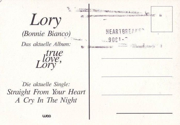 Autogramm Rock (USA) | Bonnie BIANCO (Lory) | 1988 "True Love Lory" (WEA)