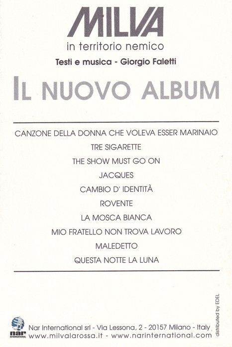 Autogramm Pop (Italien) | MILVA | 2007 "Testi E Musica"