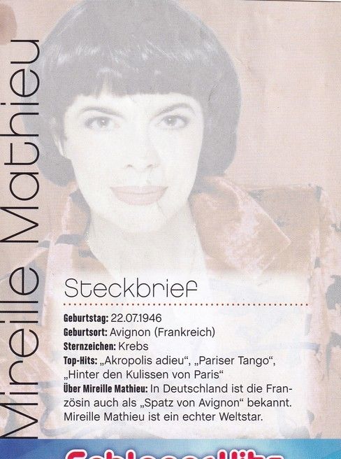 Autogramm Musik (Frankreich) | Mireille MATHIEU | 2000er (Portrait Color) SchlagerHits