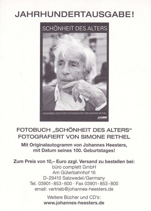 Autogramm Schauspieler | Johannes HEESTERS | 2003 (Portrait Color Rethel)