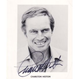 Autogramm Film (USA) | Charlton HESTON | 1970er (Portrait SW)