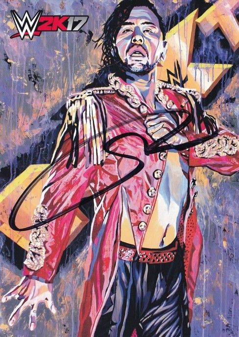 Autogramm Wrestling | Shinsuke NAKAMURA | 2010er (Portrait Color) W2K17 Pop-Art