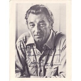 Autogramm Film (USA) | Robert MITCHUM | 1980er (Portrait SW) + Briefumschlag