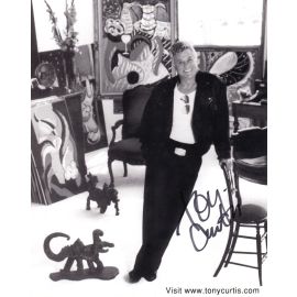 Autogramm Film (USA) | Tony CURTIS | 1980er (Portrait SW Paintings XL)