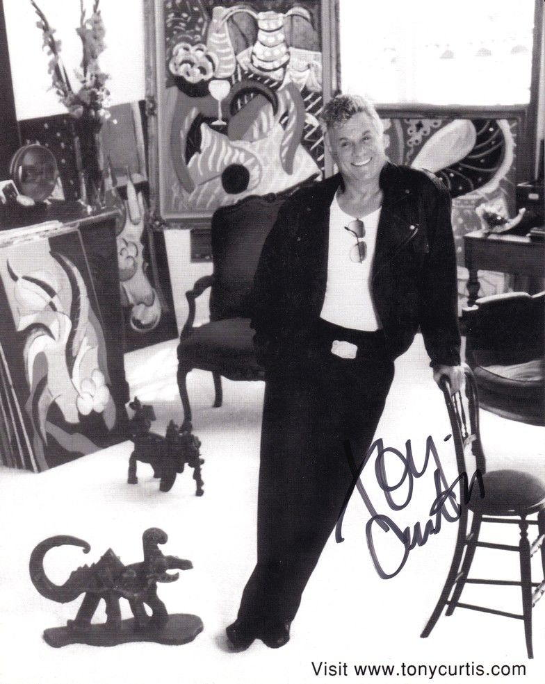 Autogramm Film (USA) | Tony CURTIS | 1980er (Portrait SW Paintings XL)
