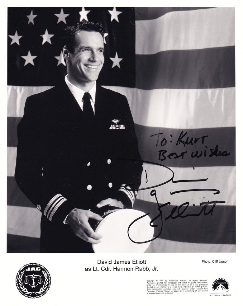 Autogramm Film (Kanada) | David James ELLIOTT | 1998 Foto "JAG" (Harm Rabb) XL