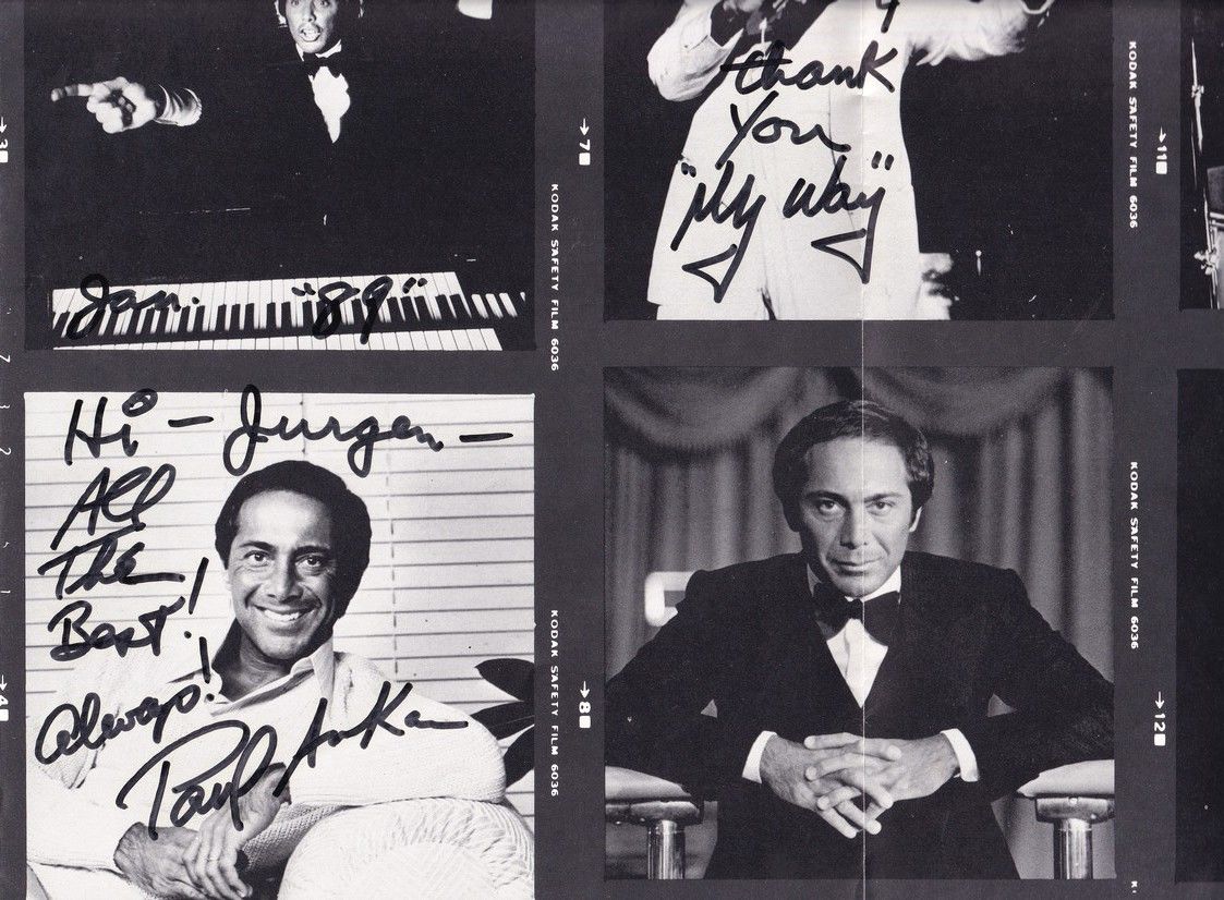 Autogramm Film / Musik (Kanada) | Paul ANKA | 1980er Poster (Collage SW XL)