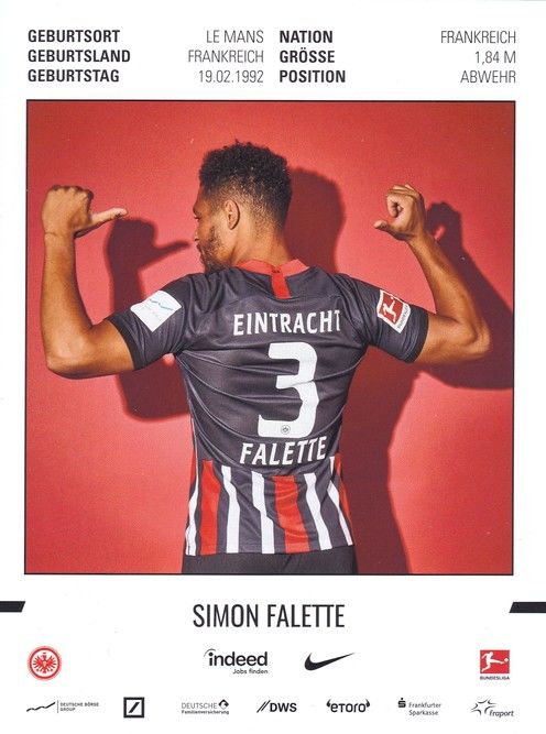 Autogramm Fussball | Eintracht Frankfurt | 2019 | Simon FALETTE