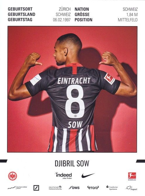 Autogramm Fussball | Eintracht Frankfurt | 2019 | Djibril SOW