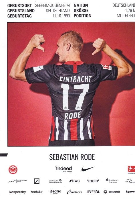 Autogramm Fussball | Eintracht Frankfurt | 2019 | Sebastian RODE