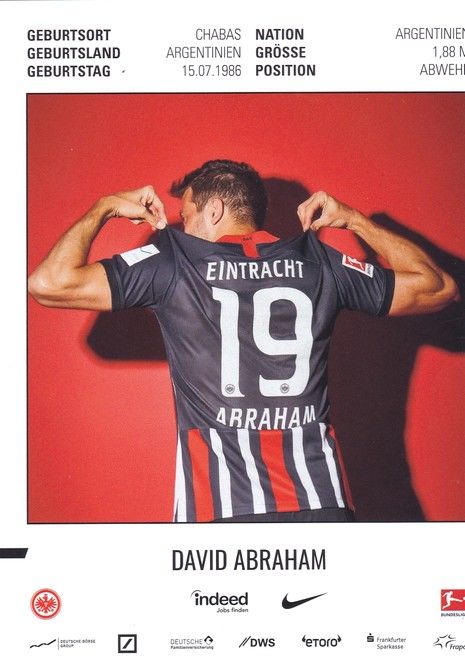 Autogramm Fussball | Eintracht Frankfurt | 2019 | David ABRAHAM