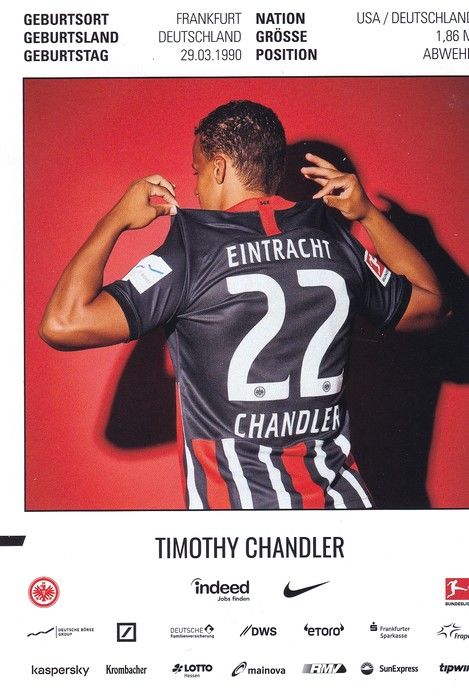 Autogramm Fussball | Eintracht Frankfurt | 2019 | Timothy CHANDLER