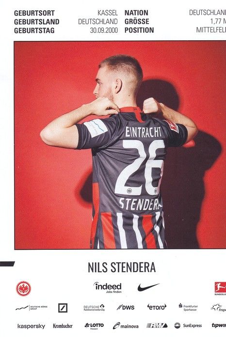 Autogramm Fussball | Eintracht Frankfurt | 2019 | Nils STENDERA