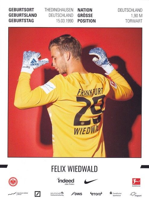 Autogramm Fussball | Eintracht Frankfurt | 2019 | Felix WIEDWALD