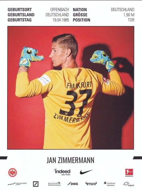 Autogramm Fussball | Eintracht Frankfurt | 2019 | Jan ZIMMERMANN