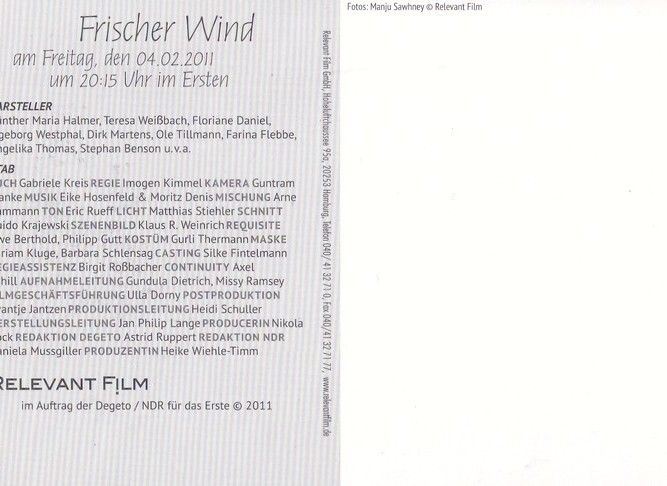 Autogramm TV | ARD | Floriane DANIEL | 2011 "Frischer Wind" (Relevant)