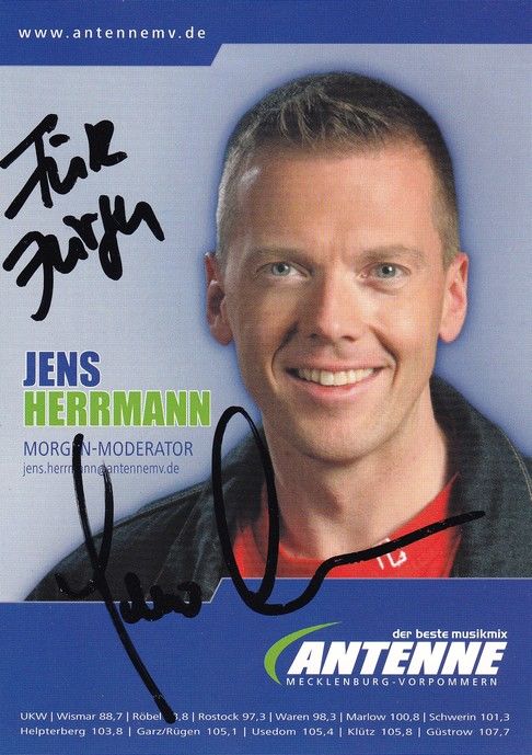 Autogramm Radio | Antenne MV | Jens HERRMANN | 2000er (Portrait Color)