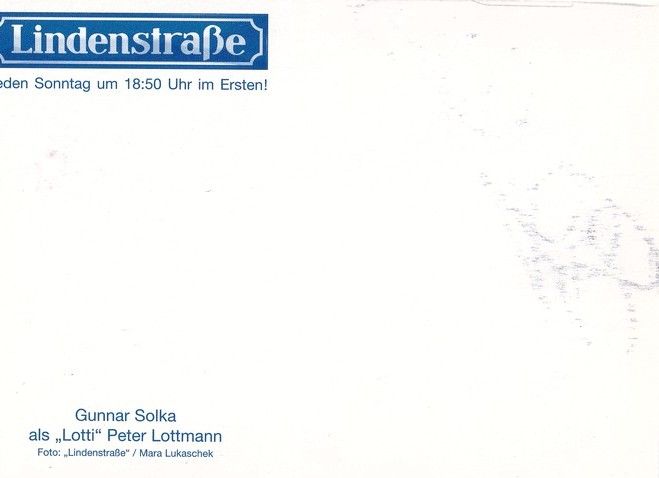 Autogramm TV | ARD | Gunnar SOLKA | 2000er "Lindenstrasse" (Lukaschek)