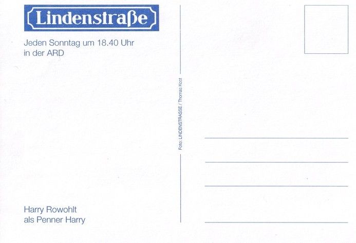 Autogramm TV | ARD | Harry ROWOHLT | 1990er "Lindenstrasse" (Kost)