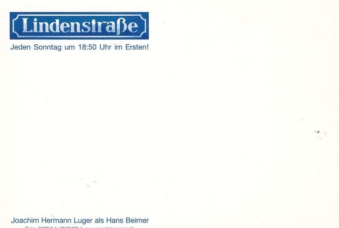 Autogramm TV | ARD | Joachim Hermann LUGER | 2000er "Lindenstrasse" (Engels)