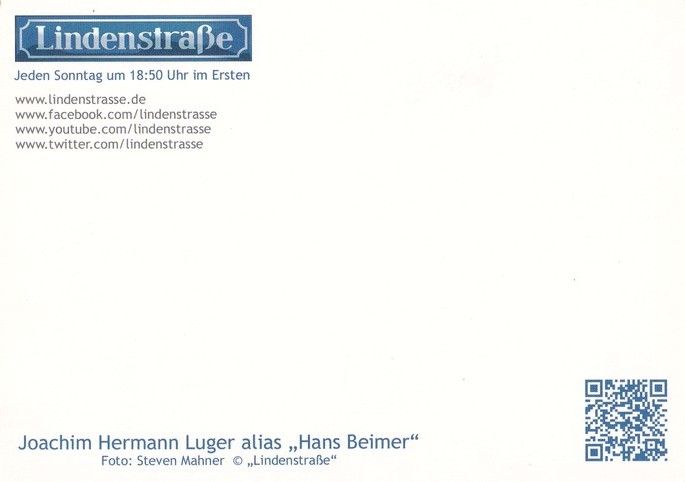 Autogramm TV | ARD | Joachim Hermann LUGER | 2010er "Lindenstrasse" (Mahner)