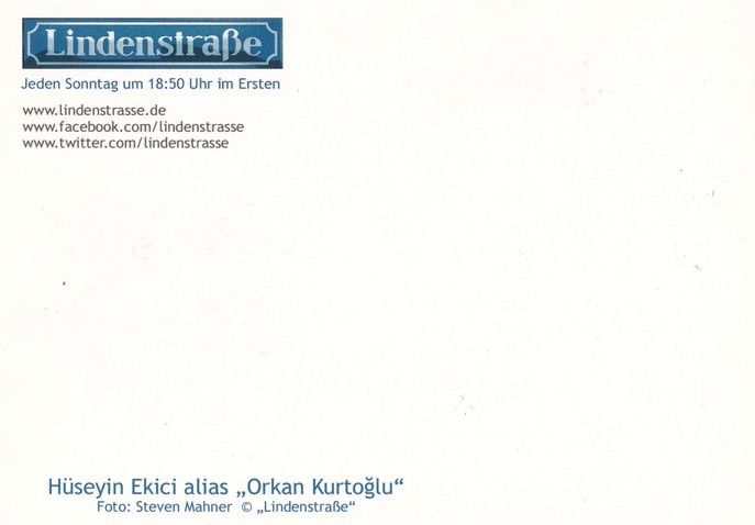 Autogramm TV | ARD | Hüseyin EKICI | 2010er "Lindenstrasse" (Mahner)