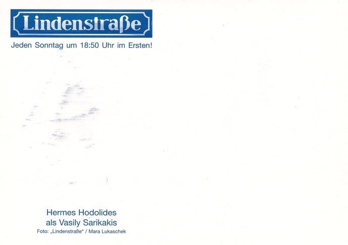 Autogramm TV | ARD | Hermes HODOLIDES | 1990er "Lindenstrasse" (Lukaschek)