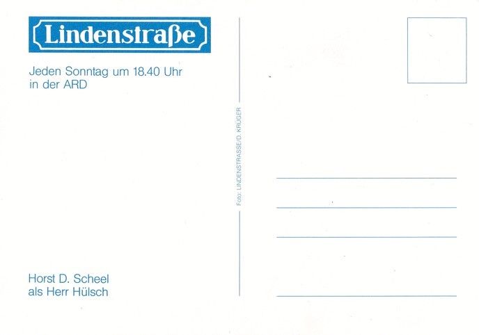 Autogramm TV | ARD | Horst D. SCHEEL | 1990er "Lindenstrasse" (Krüger)