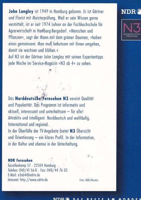 Autogramm TV | NDR | John LANGLEY | 2000er (Portrait Color) Mundry