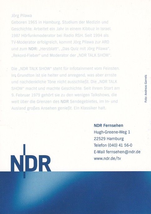 Autogramm TV | NDR | Jörg PILAWA | 2000er "Talk Show" (Garrels)