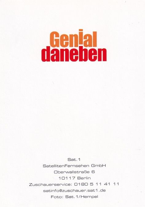 Autogramm TV | SAT1 | Hugo Egon BALDER | 2000er "Genial Daneben" (Hempel)