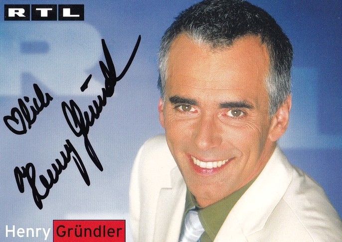Autogramm TV | RTL | Henry GRÜNDLER | 2000er (Portrait Color) Gregorowius