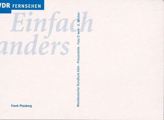 Autogramm TV | WDR | Frank PLASBERG | 2000er (Portrait Color) Winkler