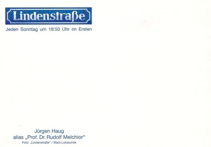Autogramm TV | ARD | Jürgen HAUG | 2000er "Lindenstrasse" (Lukaschek)