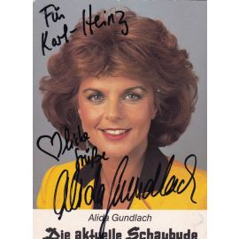 Autogramm TV | NDR | Alida GUNDLACH | 1970er "Aktuelle Schaubude" (Hartenfels)