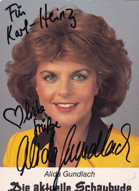 Autogramm TV | NDR | Alida GUNDLACH | 1970er "Aktuelle Schaubude" (Hartenfels)