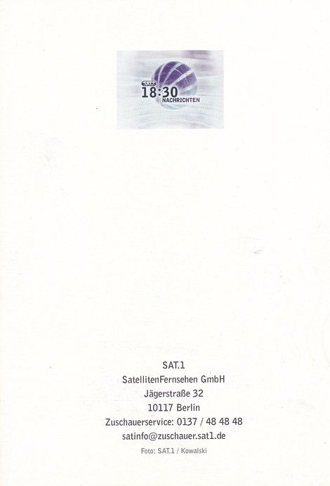 Autogramm TV | SAT1 | Astrid FROHLOFF | 2000er "18:30 Nachrichten" (Kowalski)