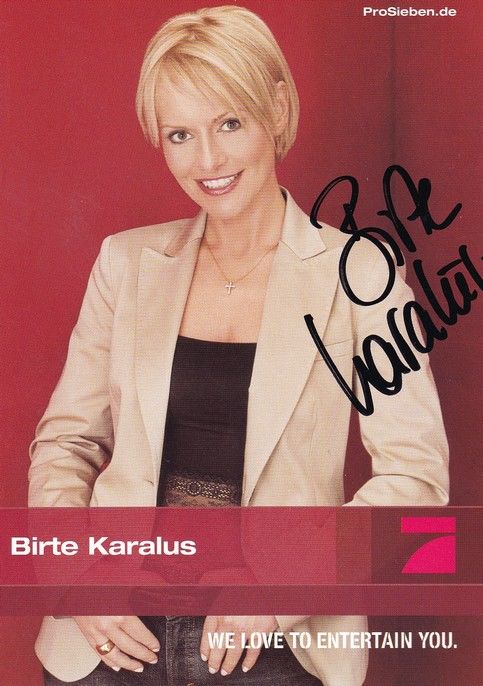 Autogramm TV | PRO7 | Birte KARALUS | 2000er (Portrait Color) Pritschet