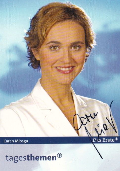 Autogramm TV | ARD | Caren MIOSGA | 2000er "Tagesthemen" (Stelling)