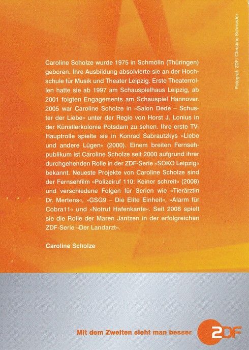 Autogramm TV | ZDF | Caroline SCHOLZE | 2000er "Der Landarzt" (Schroeder)